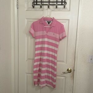 Tommy Hilfiger Pink/white striped dress size: small